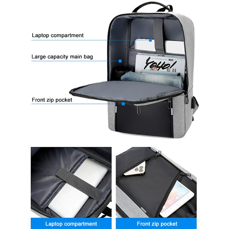 Wholesale promotional new fashion business women's school bags computer USB 15.6 inch travel man laptop backpacks
