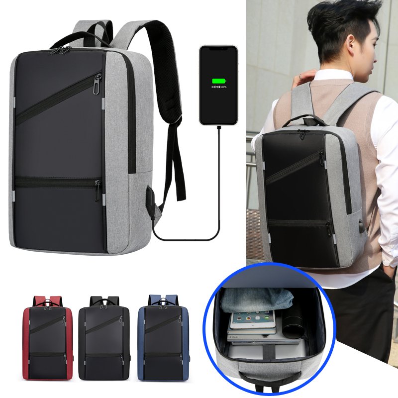 Wholesale promotional new fashion business women's school bags computer USB 15.6 inch travel man laptop backpacks