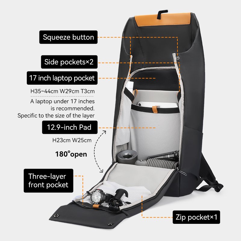 Mark Ryden Factory hot sale large capacity travel backpack outdoor work shoulder bag multifunctional computer bag MR2975-B