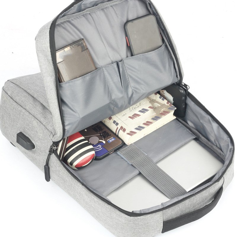 Custom Logo Multifunctional Simple Business Style Travel bag Waterproof Oxford Leisure Computer Laptop Backpack Bag With USB