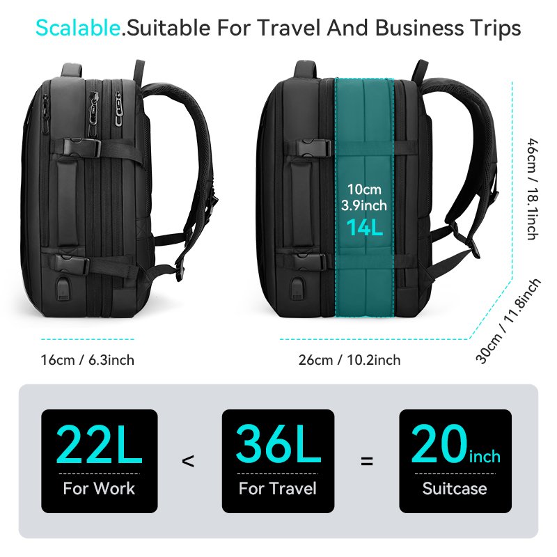 Mark Ryden Bakcpcak usb charging carry on Laptop Backpacks school bags business travel laptop backpack MR9299KR-B