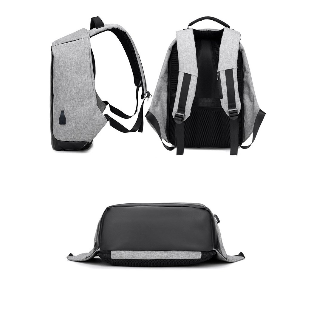 Custom High Quality Multi-function Canvas University Student School Bags Men's Laptop Backpack With USB Charging Port