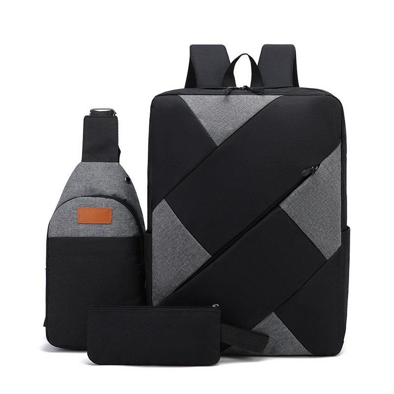 New design fashion multifunctional usb charging 3pcs school backpack set 3 in1 book bags for high school Men 3pcs backpack set