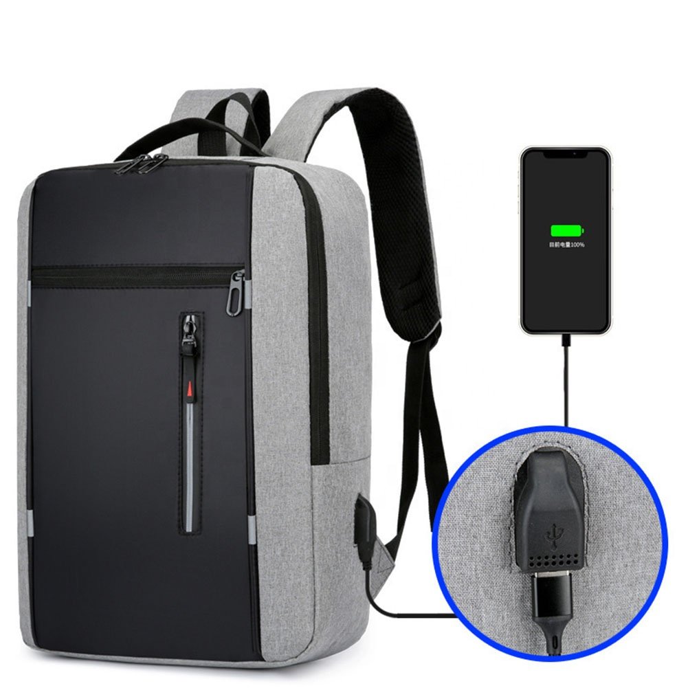 Ready to Ship New Style Factory Direct Unisex USB Charging Laptop Backpack Solid Waterproof Outdoor Leisure School Backpack