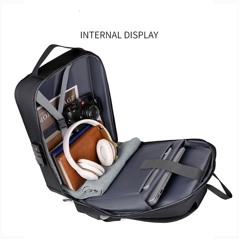 Waterproof Hard Shell Customized Logo Large Capacity Business Backpacks For Men Multifunctional Laptop Bag with USB