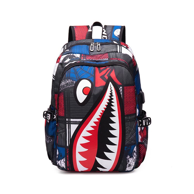 Custom Designer men Backpacks Outdoor Waterproof Laptop School Travel shark Backpack bags