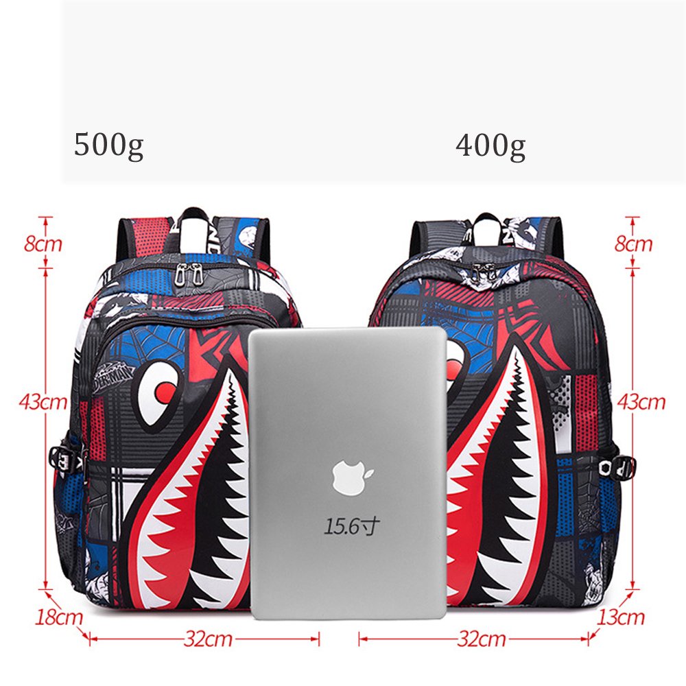 Custom Designer men Backpacks Outdoor Waterproof Laptop School Travel shark Backpack bags