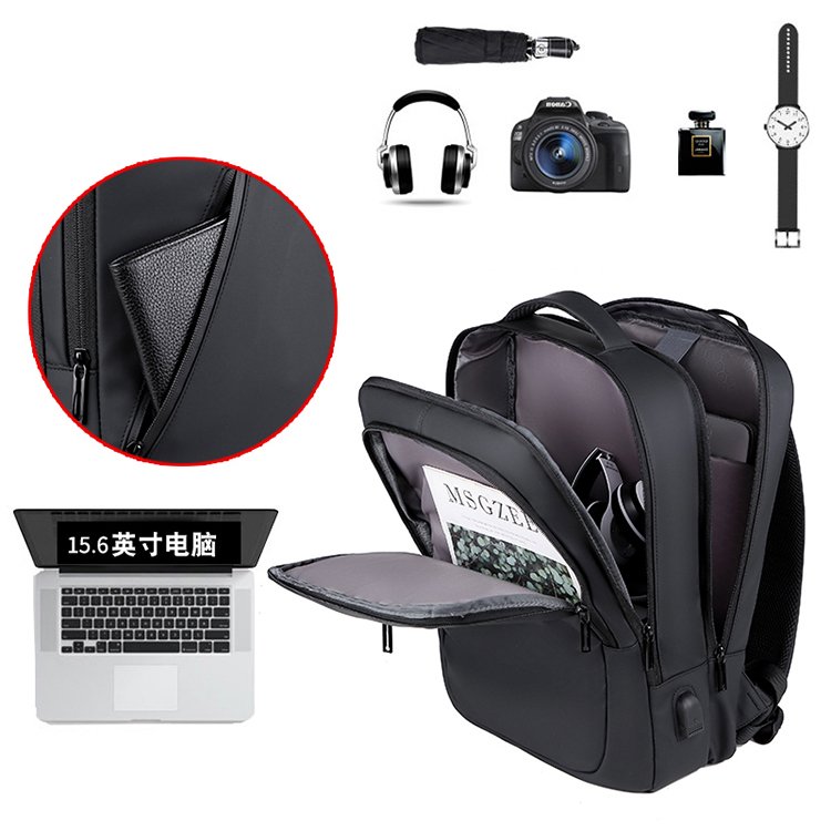Anti-theft USB Charging Men Briefcase Notebook Bags Laptop Backpack Waterproof Bag PURE Polyester Flat Packaging Male Nylon