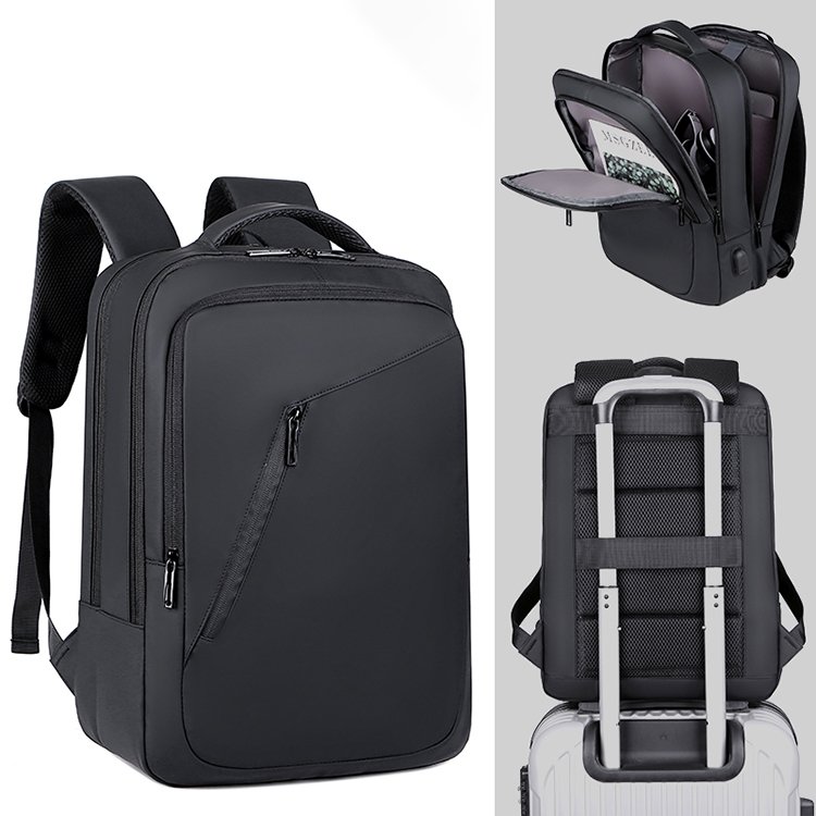 Anti-theft USB Charging Men Briefcase Notebook Bags Laptop Backpack Waterproof Bag PURE Polyester Flat Packaging Male Nylon