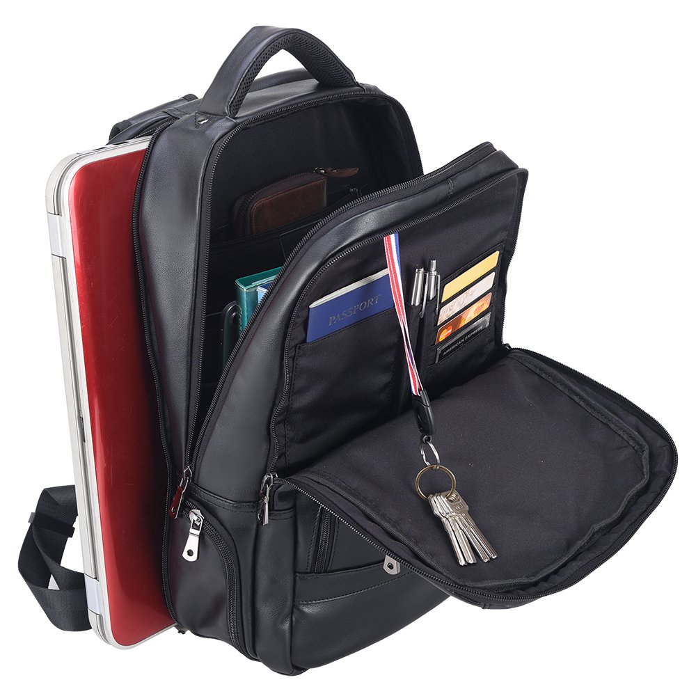 Fashion Style Design Customized High Quality Men Laptop Bag Full Grain Cow Hide Genuine Leather Laptop Backpack for Men