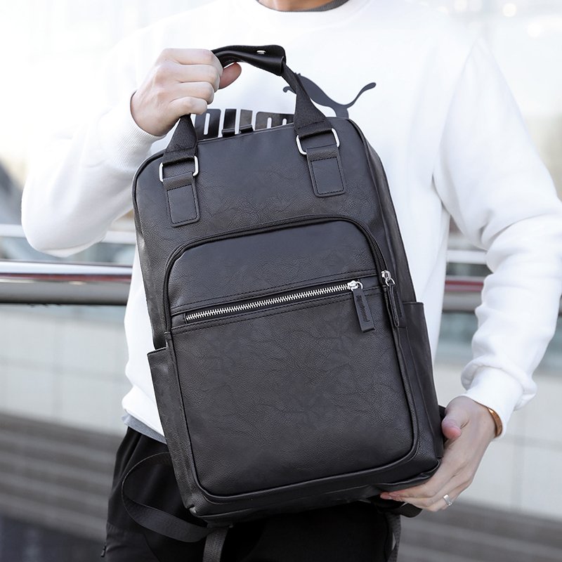 2020 England style classic design high quality 17 inches multi-function waterproof PU leather school laptop backpack bag