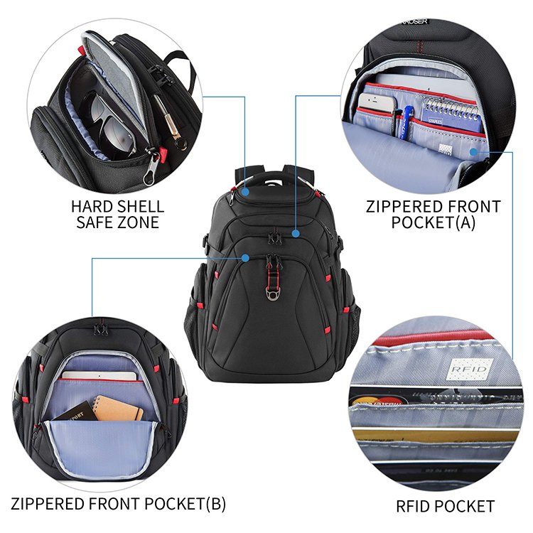 Customizable 20 inch fashion waterproof laptop backpack women men travel school laptop backpack
