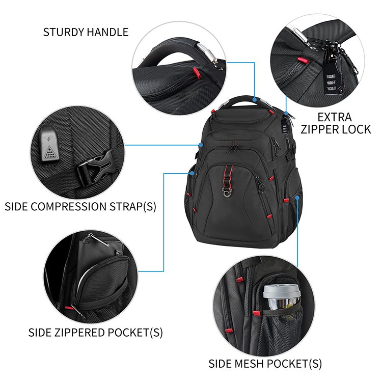 Customizable 20 inch fashion waterproof laptop backpack women men travel school laptop backpack