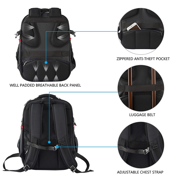 Customizable 20 inch fashion waterproof laptop backpack women men travel school laptop backpack