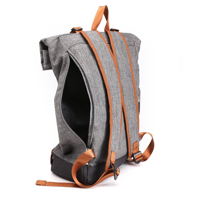 Large Capacity Laptop Computer Traveling Backpack Waterproof Oxford Roll Top Rucksack