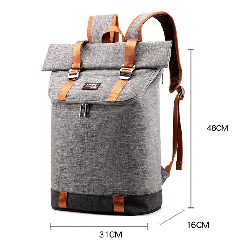 Large Capacity Laptop Computer Traveling Backpack Waterproof Oxford Roll Top Rucksack