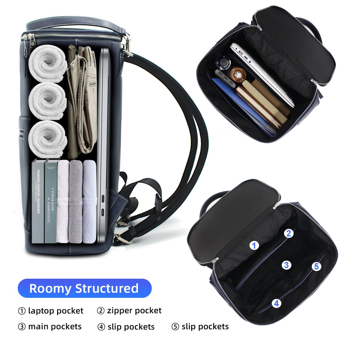 LAPOLAR Custom Wholesale Large Capacity Business Travel Laptop Backpack, 15.6 inch Computer Bag Flap Backpack