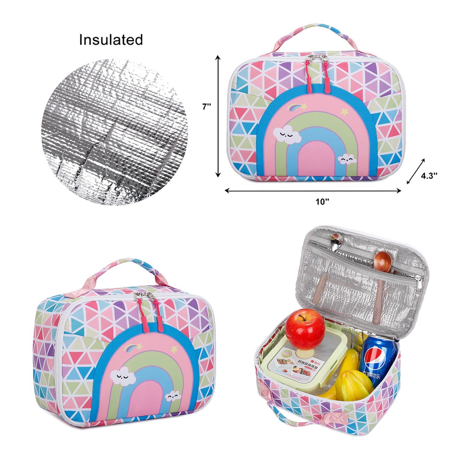 Girl Satchel Children's satchel Teen satchel Set Children's Laptop Backpack Lunch box purse