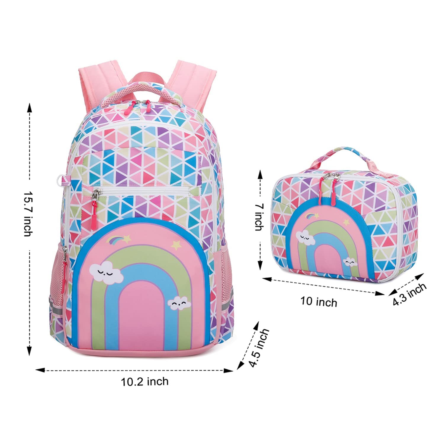 Girl Satchel Children's satchel Teen satchel Set Children's Laptop Backpack Lunch box purse