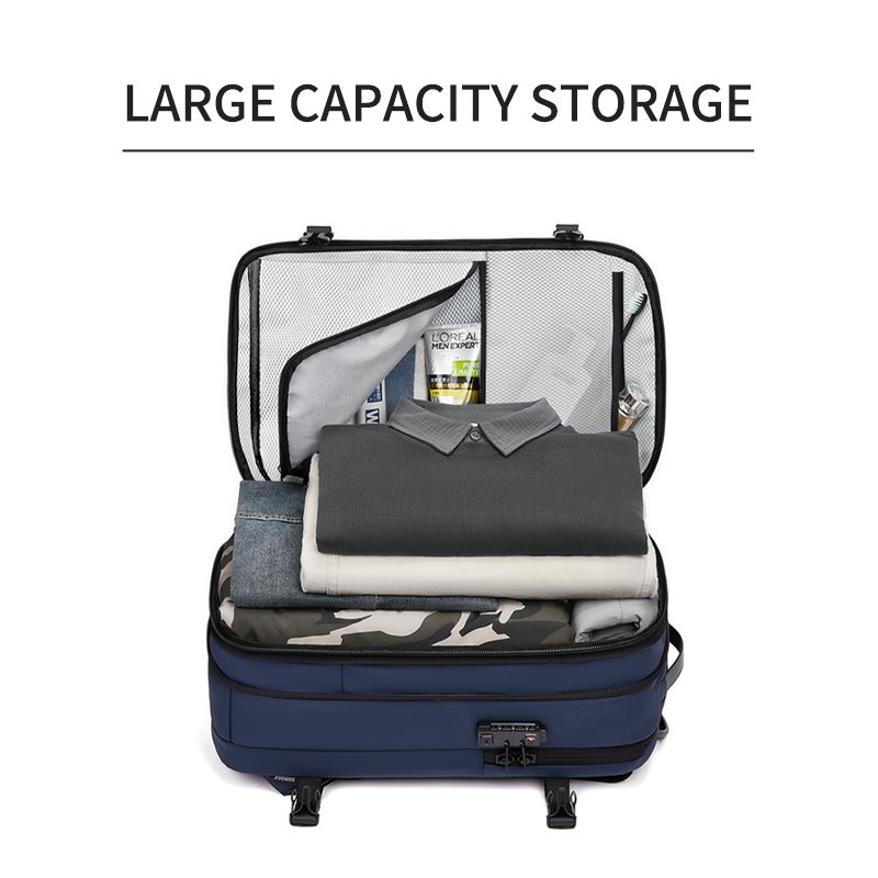 Large Capacity Custom Vacuum Compression Waterproof Laptop Backpack Men Business Style Strap USB Travel Essentials Backpacking