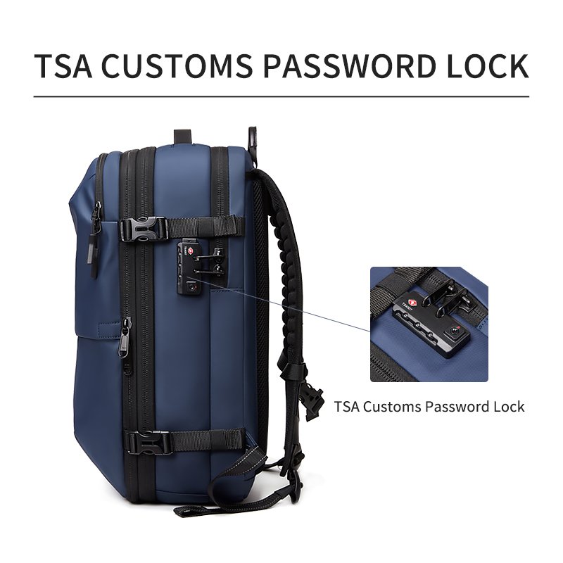 Large Capacity Custom Vacuum Compression Waterproof Laptop Backpack Men Business Style Strap USB Travel Essentials Backpacking
