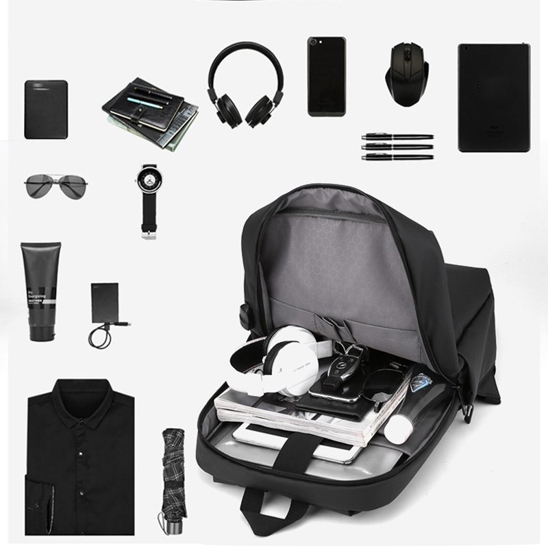 New fashion lightweight USB laptop backpack waterproof Nylon bag business travel backpack for school company sports