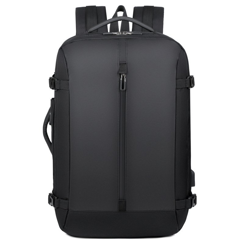 men multi-layer Expandable black business backpack with usb charging port Oxford large capacity travel hiking mountain backpack