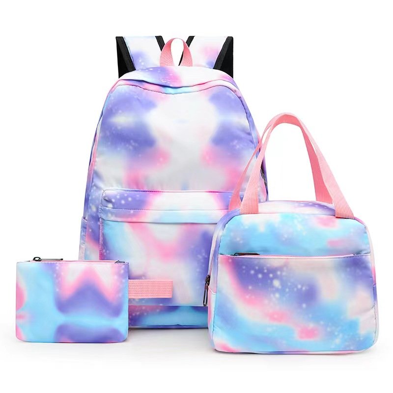 Low Price Cartoon Strawberry Printing Waterproof Backpack Pink Book School Bags for Girls Backpack with pencil case