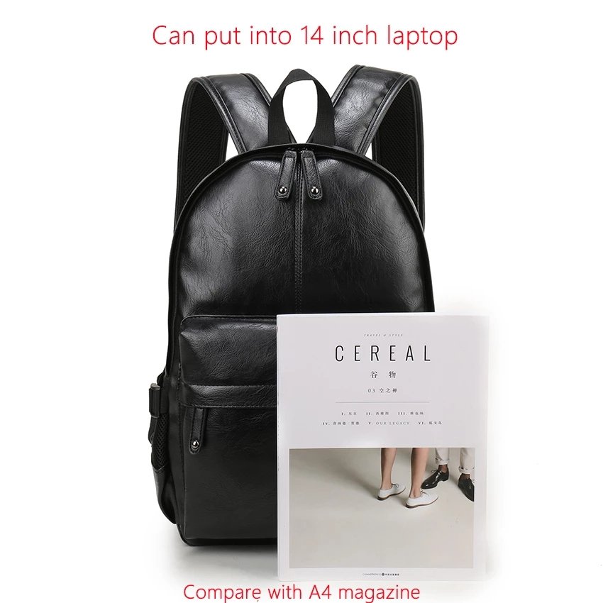 Men Backpack Leather School Backpack Bag Fashion Travel Bag Backbag Back Pack Laptop Bag For Man Backpack