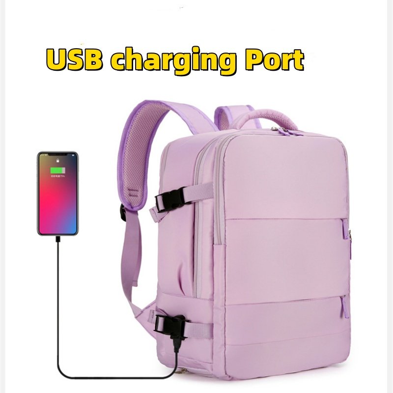 10Pcs Custom Logo Travel Backpack Waterproof Expandable 40L Flight Approved bags large laptop travel backpack with USB Unisex
