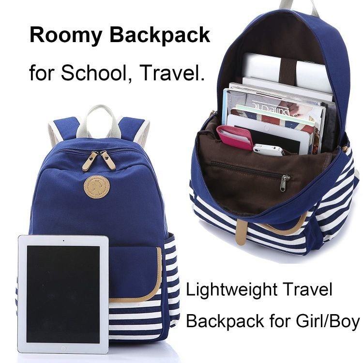 15.6 Inch Laptop Backpack With USB For Teens Durable Women Computer Backpacks Ladies Waterproof Canvas Black Bookbags