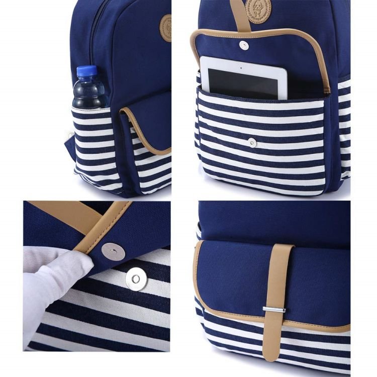 15.6 Inch Laptop Backpack With USB For Teens Durable Women Computer Backpacks Ladies Waterproof Canvas Black Bookbags