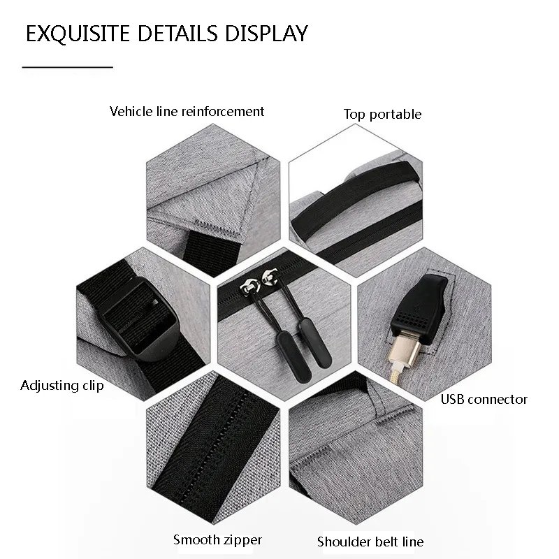 Classic Design Student School Bags Unisex Capacity Leather Office Computer Bag Nylon Anti Theft Custom Laptop Backpack