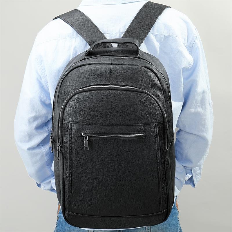 Marrant male large capacity business backpack travel backpack 15.6 inch laptop bag genuine leather backpack for men