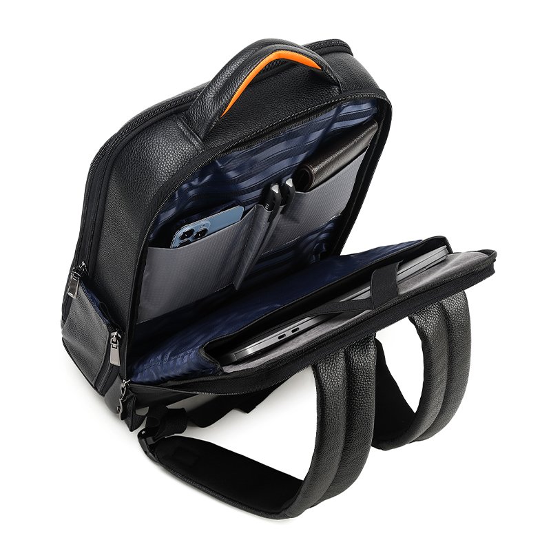 2023 Top Seller Custom OEM Genuine Leather Backpack for Men Anti-Theft Smart Fingerprint Lock Laptop Backpack