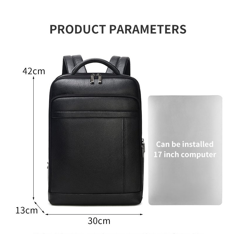 2023 Top Seller Custom OEM Genuine Leather Backpack for Men Anti-Theft Smart Fingerprint Lock Laptop Backpack