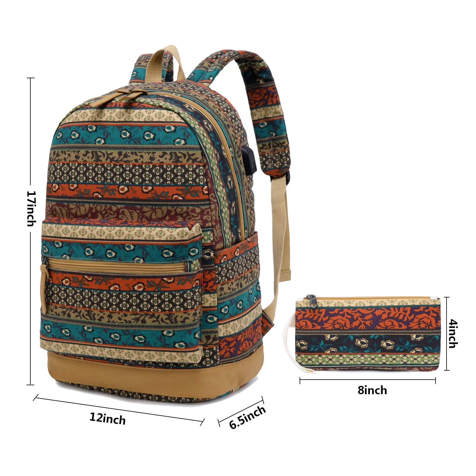 Backpack school bag printed backpacks Large Capacity Teens Student Laptop Backpacks 3Pcs School Bags Set