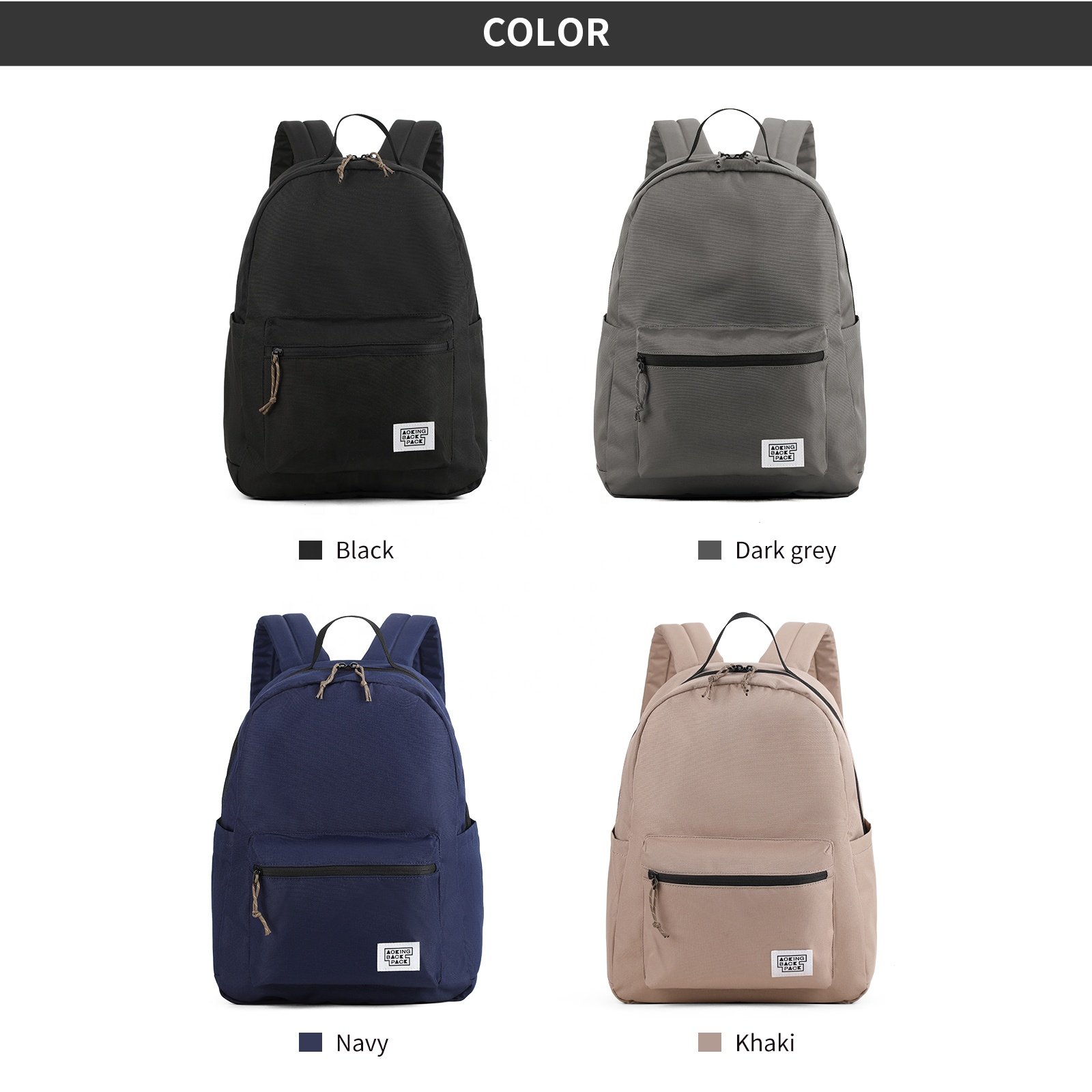 Manufacturer promotion lightweight blank polyester unisex waterproof computer laptop backpack bag with multiple colour optional