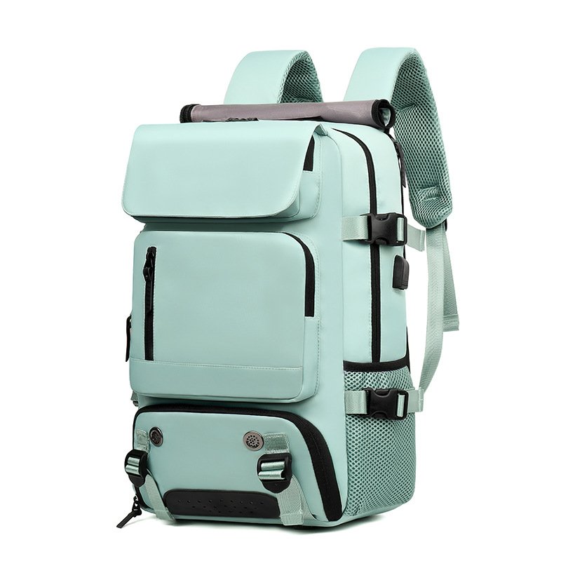 Wholesale Business Fashionable Water-Resistant Polyester Laptop Backpack Casual Travel Tote Custom Zipper USB Charging Features