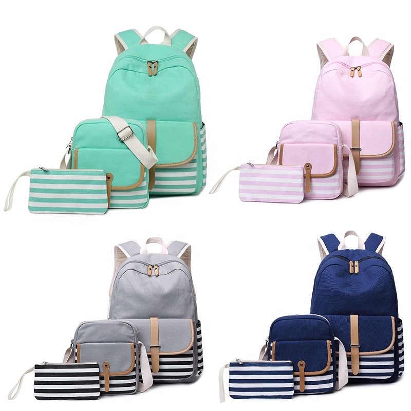 Hot Cute Printing 3Pcs Set Children Kids School Bags And Lunch Bag Set Large Capacity Book Bags For Primary Student Backpack