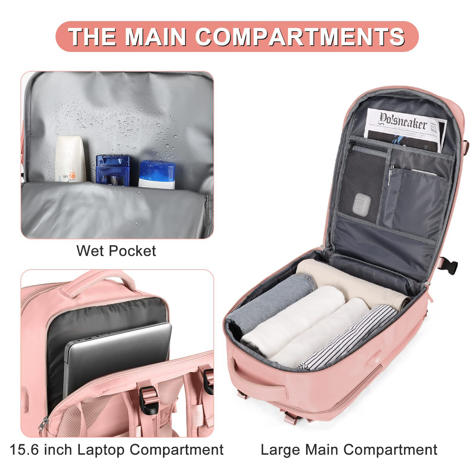 Outdoor Backpack Big Capacity Business 15.6 inch Nylon Travel Business Computer Backpack mochila viaje mochilas feminina