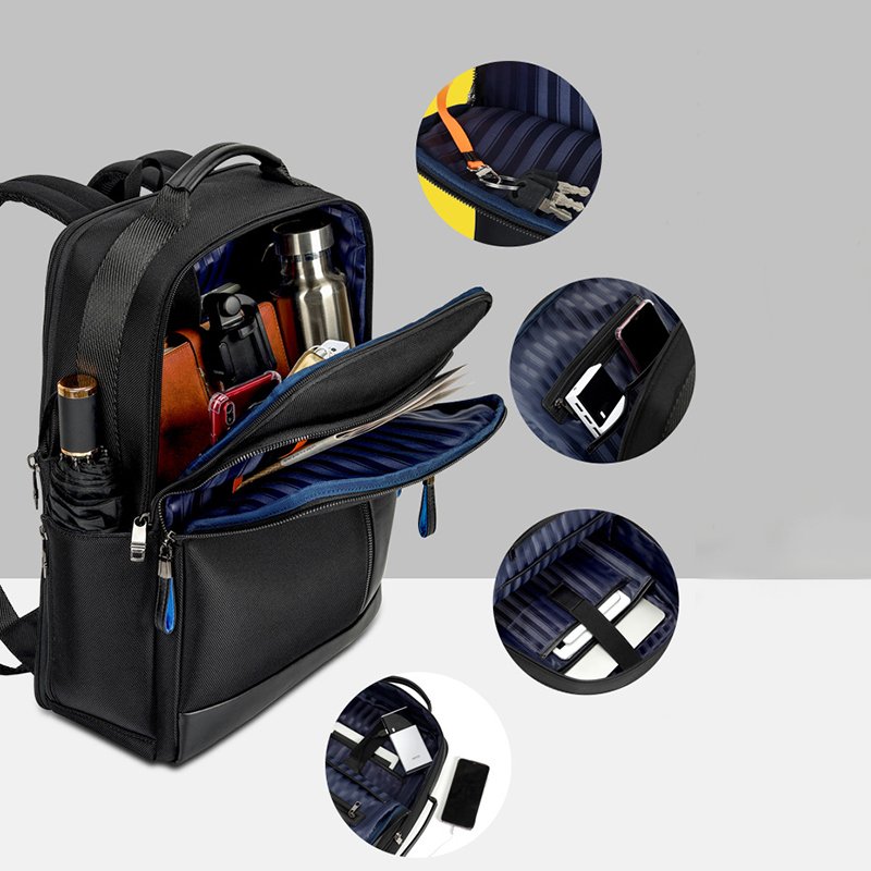 Computer Laptop Backpack College Backpack with USB for Men Customized Multi Functional Waterproof Logo Blank Male Oxford