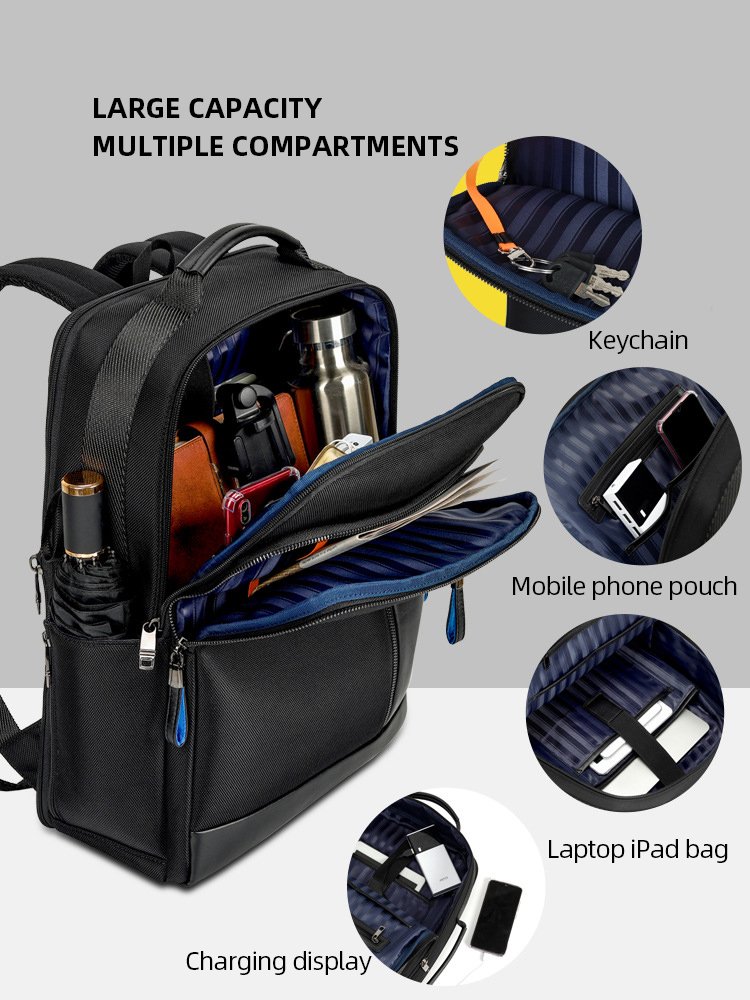 Computer Laptop Backpack College Backpack with USB for Men Customized Multi Functional Waterproof Logo Blank Male Oxford