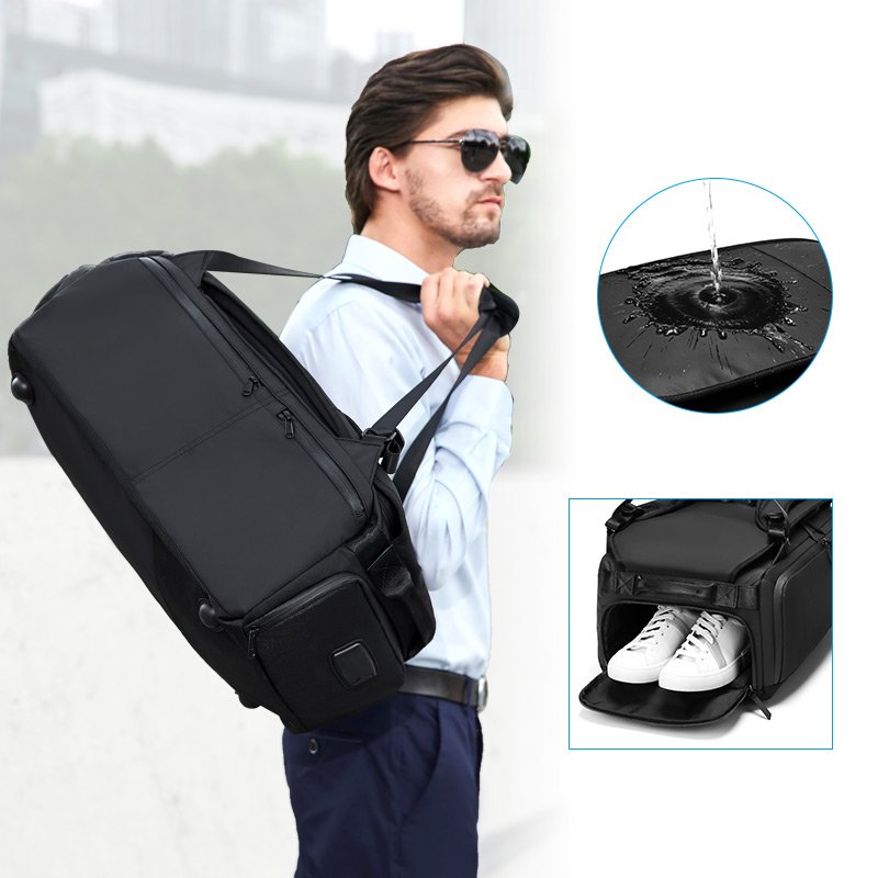 Advanced customized laptop backpack waterproof sports travel backpack with shoe compartment