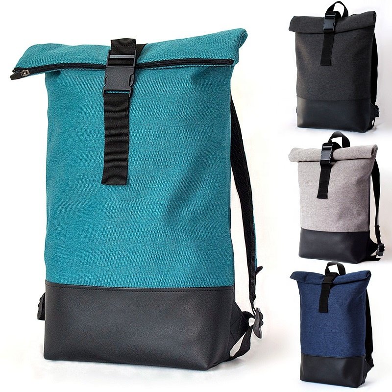 European style roll top backpack large capacity waterproof anti-theft casual laptop backpack for men and women