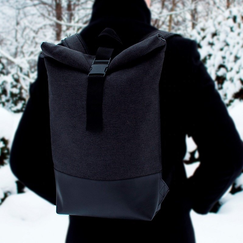 European style roll top backpack large capacity waterproof anti-theft casual laptop backpack for men and women