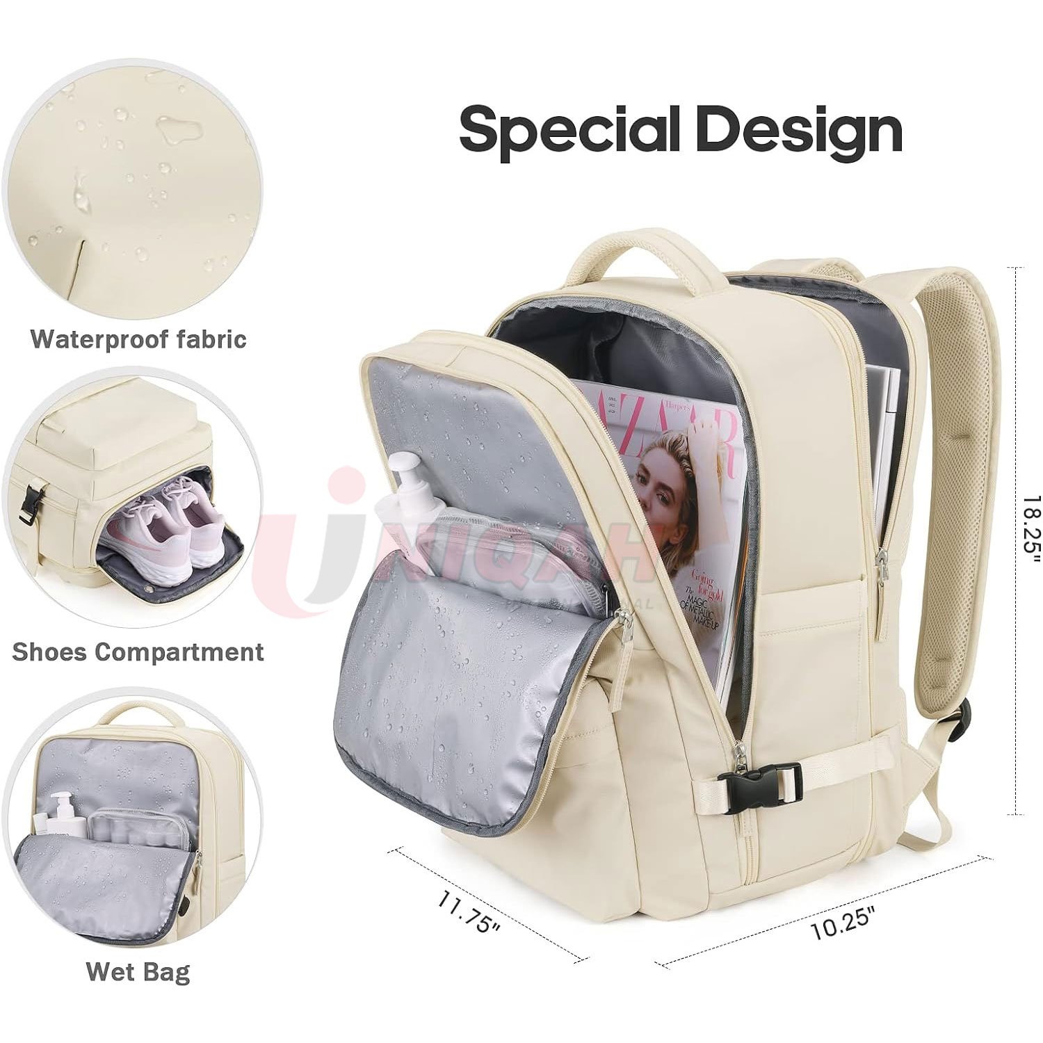 Large Travel Backpack Women Men 45L Expandable Carry On Backpack 17 Inch Laptop Backpack Waterproof College Business