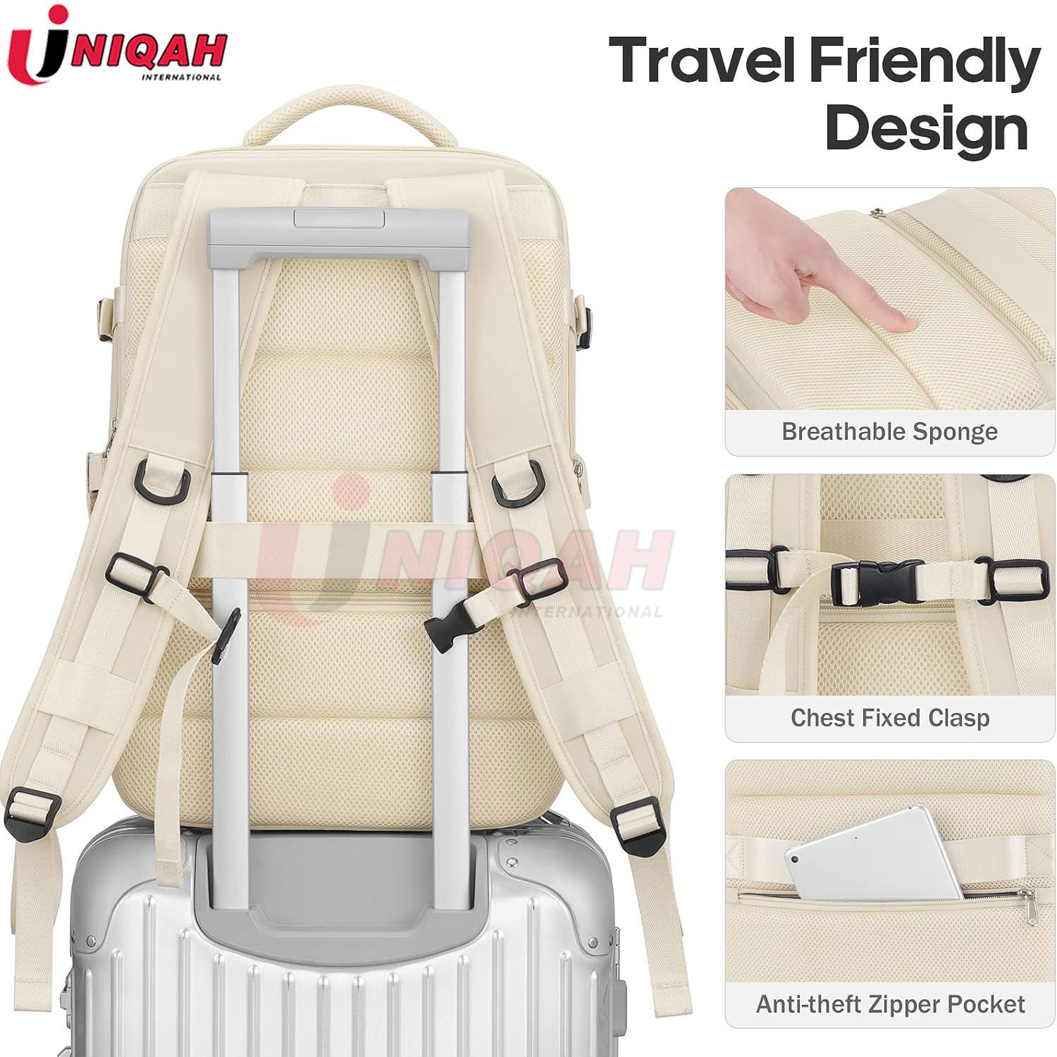 Large Travel Backpack Women Men 45L Expandable Carry On Backpack 17 Inch Laptop Backpack Waterproof College Business