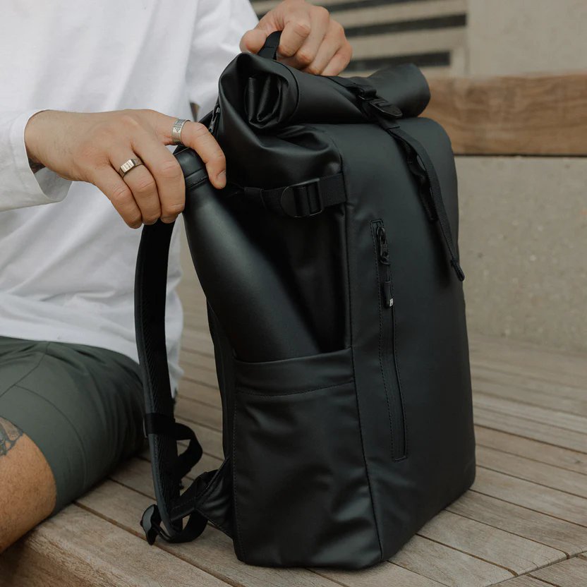 Custom Travel Roll Top Rucksack Laptop Backpack Bags Daypack Easy Access Computer Bag Hiking Camping Rolltop Backpack