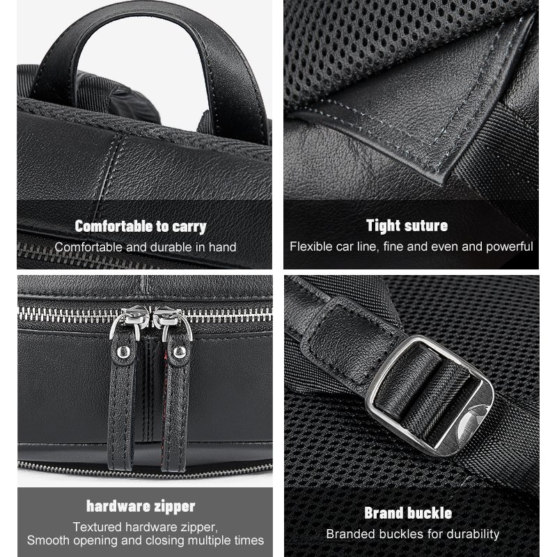 J.M.D Factory hot sell waterproof notebook wholesale mens 15.6 inch laptop bag travel custom school laptop leather backpack